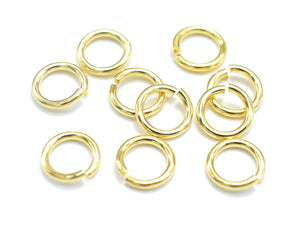 150pcs 8mm Open Jump Ring, 1.15mm (17gauge), Gold Plated-BeadBasic