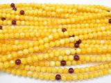 Amber Resin-Yellow, 8mm Round Beads, 33 Inch, Approx 108 beads-BeadBasic