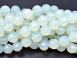 White Opalite Beads, 12mm Faceted Round Beads-BeadBasic