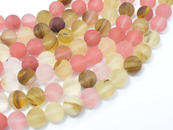 Matte Fire Cherry Quartz Beads, 10mm (10.5mm) Round-BeadBasic