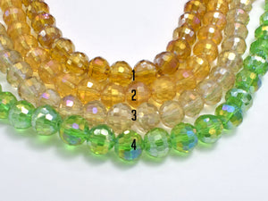 2 strands Crystal Glass Beads, 8mm Faceted Round Beads with AB, 7.5 Inch-BeadBasic