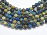 Natural Azurite, 3mm Micro Faceted Round Bead-BeadBasic