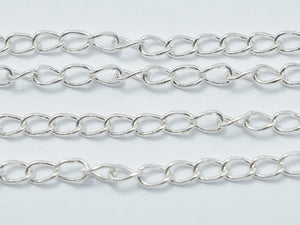 1foot 925 Sterling Silver Chain, Curb Chain-BeadBasic