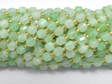Green Quartz Beads, 6mm Faceted Prism Double Point Cut-BeadBasic