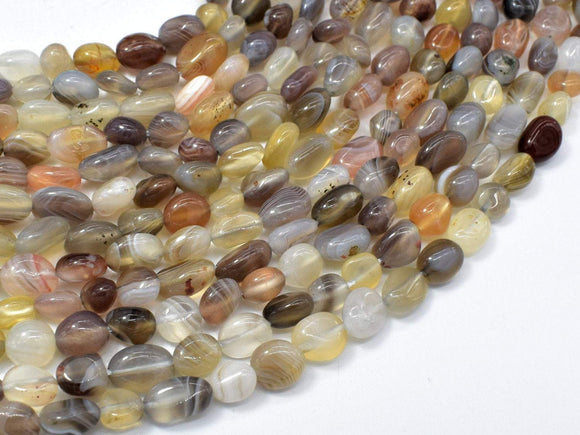 Botswana Agate, 6x8mm Nugget Beads, 15.5 Inch-BeadBasic