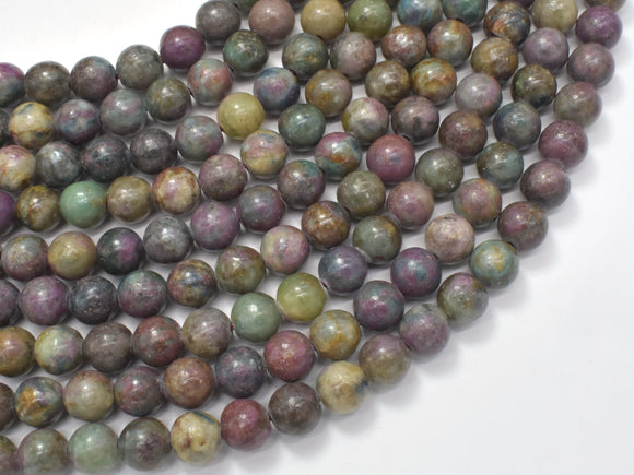 Ruby Apatite, Ruby in Kyanite, 8mm Round Beads-BeadBasic