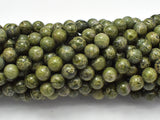 Alligator Skin Jasper Beads, Green Brecciated Jasper, Round, 6mm-BeadBasic