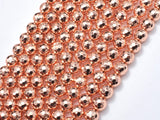 Hematite Beads-Rose Gold, 8mm Faceted Round-BeadBasic