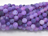 Frosted Matte Agate Beads- Purple, 7.8mm, Round Beads-BeadBasic