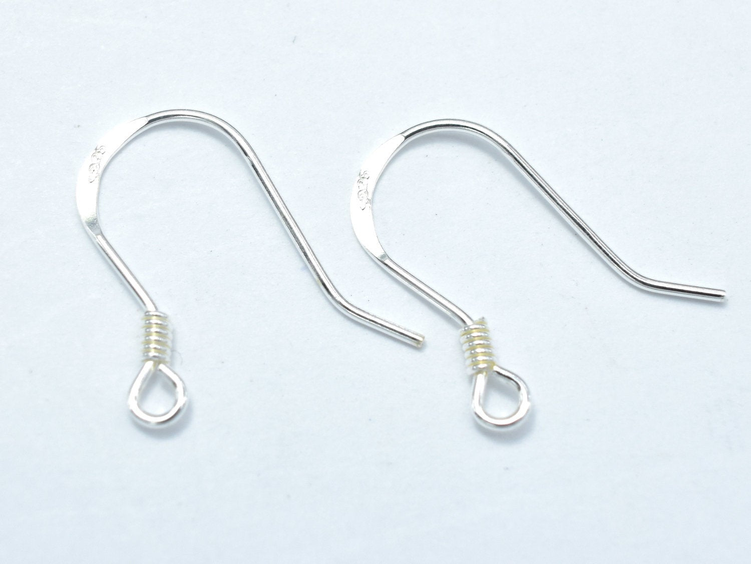 UNICRAFTALE 500pcs Titanium Steel Earring Hooks Metal Ear Wire with Coil  for Jewelry Making 16x27x0.8mm, Hole 2mm 