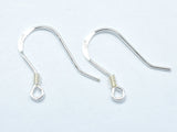 10pcs 925 Sterling Silver Earwire, Earring Hook, Fishhook, 15x10mm, 0.60mm(23gauge), 2mm Coil-BeadBasic