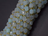 Blue Chalcedony Agate Beads, 6mm Faceted Prism Double Point Cut-BeadBasic