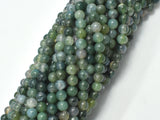 Moss Agate Beads, Round, 4mm Green Beads-BeadBasic