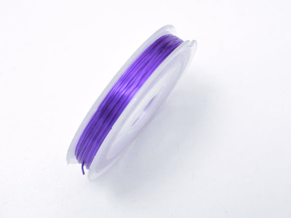 2Rolls Purple Stretch Elastic Beading Cord, 0.5mm, 2 Rolls-20 Meters-BeadBasic