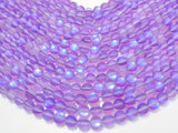 Matte Mystic Aura Quartz-Purple, 6mm (6.5mm) Round-BeadBasic