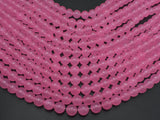 Sponge Quartz Beads-Pink, 8mm Round Beads-BeadBasic