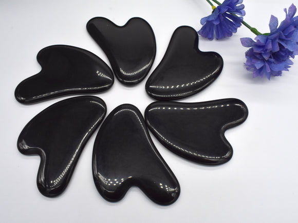 Black Obsidian Gua Sha Tool, Facial Massage Board-BeadBasic