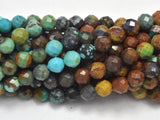 Natural Turquoise, 4mm (4.5mm), Micro Faceted Round-BeadBasic