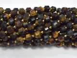 Blue Yellow Tiger Eye, 8mm Faceted Prism Double Point Cut-BeadBasic