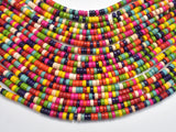 Howlite, Multicolored, Heishi, 2x4 mm, 15.5 Inch-BeadBasic
