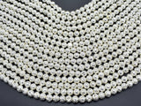 Lava-Silver Plated, 6mm (6.7mm) Round Beads-BeadBasic