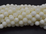 White Mother of Pearl Beads, MOP, 8mm (8.3mm) Round-BeadBasic