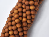 Matte Sandalwood Beads, 6mm(6.3mm) Round Beads-BeadBasic
