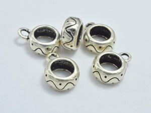 4pcs 925 Sterling Silver Bead Connector-Antique Silver, Filigree Rondelle, 7.8x4mm-BeadBasic