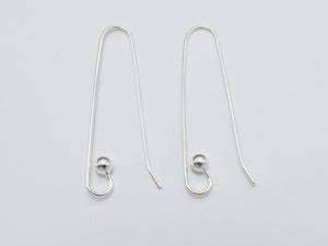 2pcs 925 Sterling Silver Earwire, Earring Hook-BeadBasic