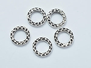4pcs Antique Silver 925 Sterling Silver Ring, 8.8mm-BeadBasic
