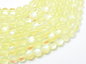 Matte Mystic Aura Quartz-Yellow, 8mm (8.5mm) Round-BeadBasic