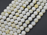 Mother of Pearl Beads, MOP, Creamy White, 8mm Round-BeadBasic