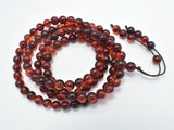 Amber Resin-Red, 6mm Round Beads, 26 Inch-BeadBasic