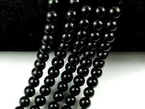 Black Tourmaline Beads, Round, 6mm-BeadBasic