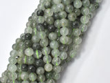 Green Rutilated Quartz Beads, 6mm Round Beads-BeadBasic