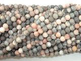 Matte Pink Zebra Jasper, 4mm, Round Beads-BeadBasic