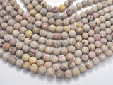 Matte Fossil Jasper Beads, 8mm Round Beads-BeadBasic