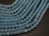 Jade Beads-Aqua Blue, 6mm Round Beads-BeadBasic