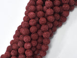 Red Lava Beads, 8mm Round Beads-BeadBasic