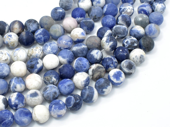 Matte Sodalite Beads, 10mm (10.5mm) Round Beads-BeadBasic