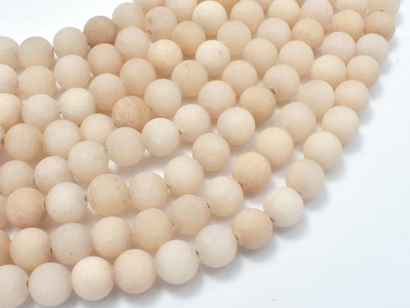 Matte Jade Beads, Cream White, 8mm (8.4mm) Round-BeadBasic