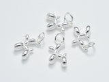 2pcs 925 Sterling Silver Charms, Dog Charms, 10x11mm-BeadBasic