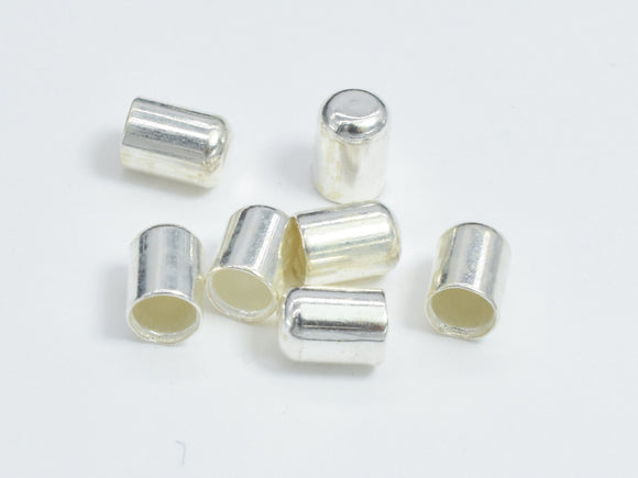 10pcs 925 Sterling Silver Cord End Cap, Without Loop and Hole, 4x2.9mm-BeadBasic
