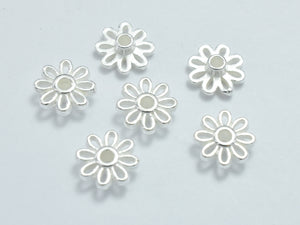 8pcs 925 Sterling Silver Beads - Flower, 7mm-BeadBasic