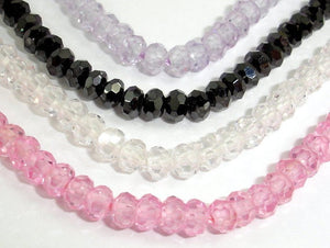 CZ beads, Faceted Rondelle, Approx 3.5 x 4 mm-BeadBasic