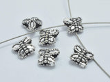 8pcs 925 Sterling Silver Beads-Antique Silver, Butterfly, 6x5mm-BeadBasic