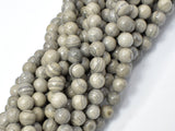 Gray Banded Jasper, 6mm (6.2mm) Round-BeadBasic