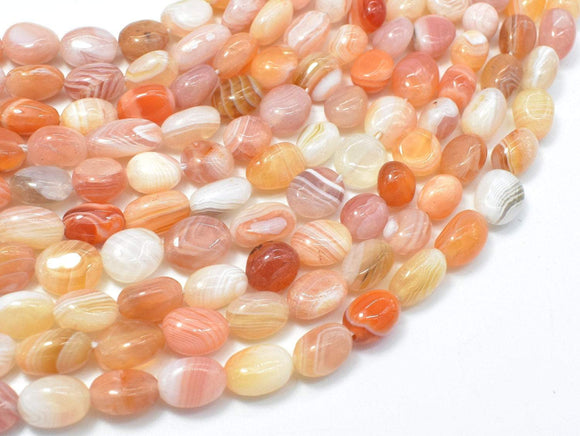 Orange Botswana Agate, 6x9mm Nugget Beads, 15.5 Inch-BeadBasic