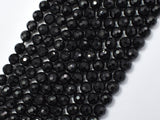 Black Tourmaline Beads, 6mm (6.6mm) Faceted Round-BeadBasic