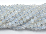 Blue Chalcedony, Blue Lace Agate, 4mm (4.6mm) Round Beads-BeadBasic